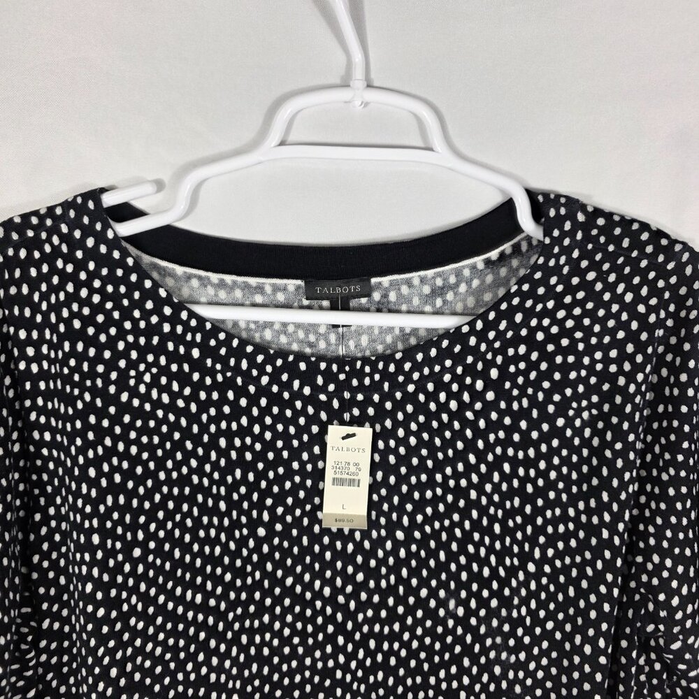 Talbots Black & White Dot Patterned Sweater Women… - image 3